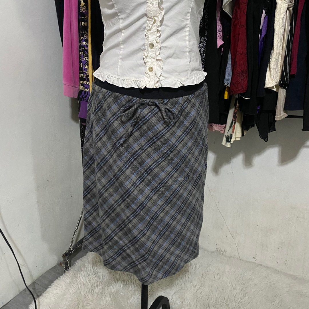 J crew plaid midi skirt top