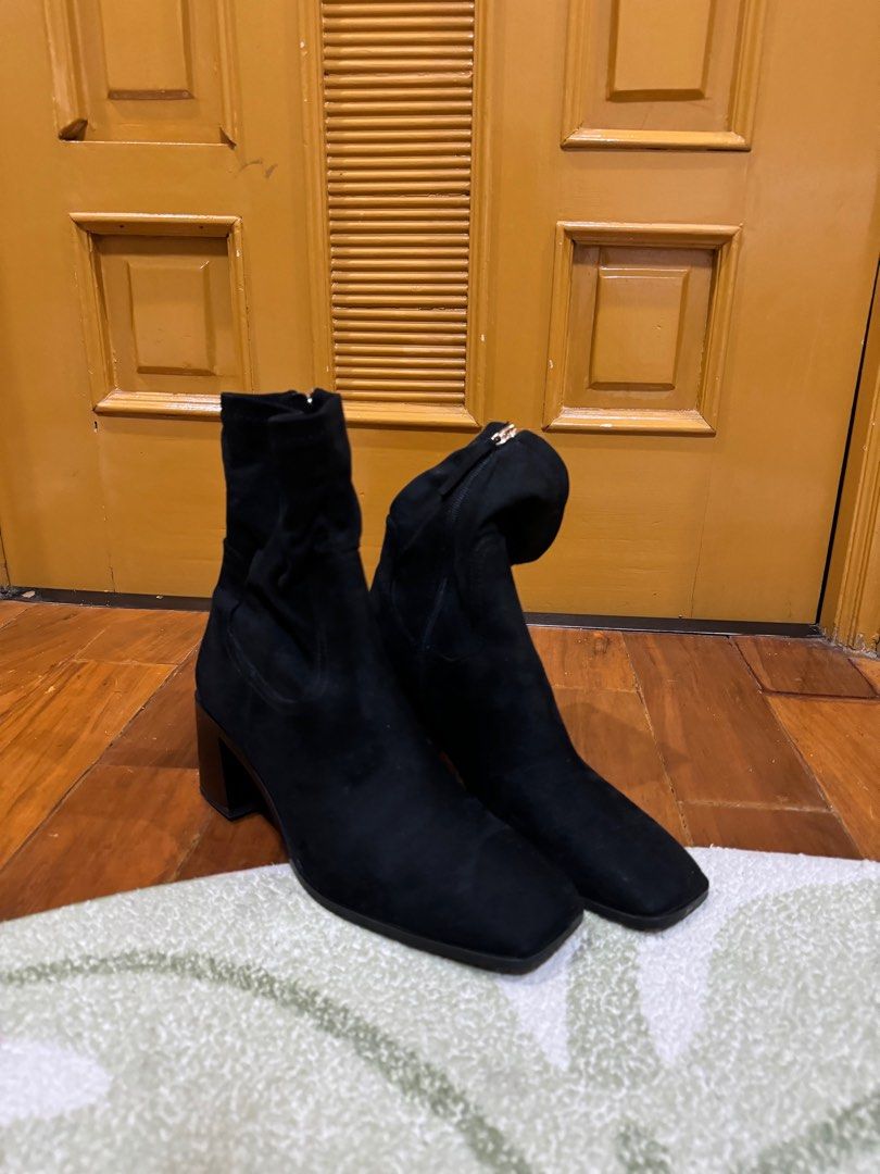 Zara Suede Ankle Boots Women s Fashion Footwear Boots on Carousell