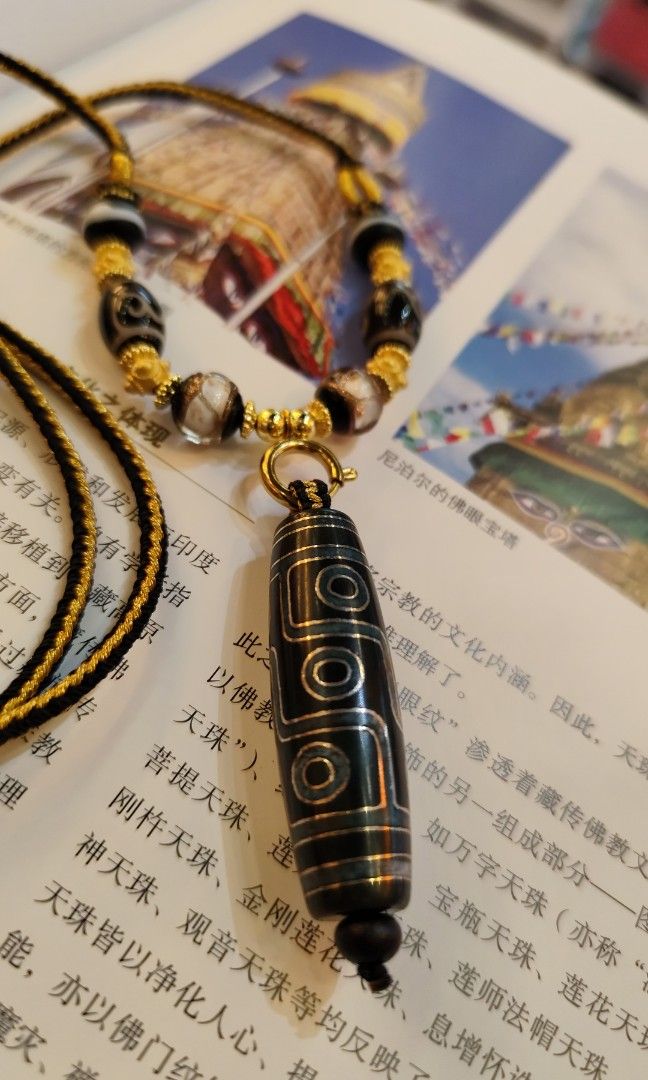 金剛蓮花三眼天珠 (開光高級天珠) 開光済☆ 小型蓮花天 金剛蓮花三眼天珠 (開光高級天珠) 開光済☆ 小型蓮花天