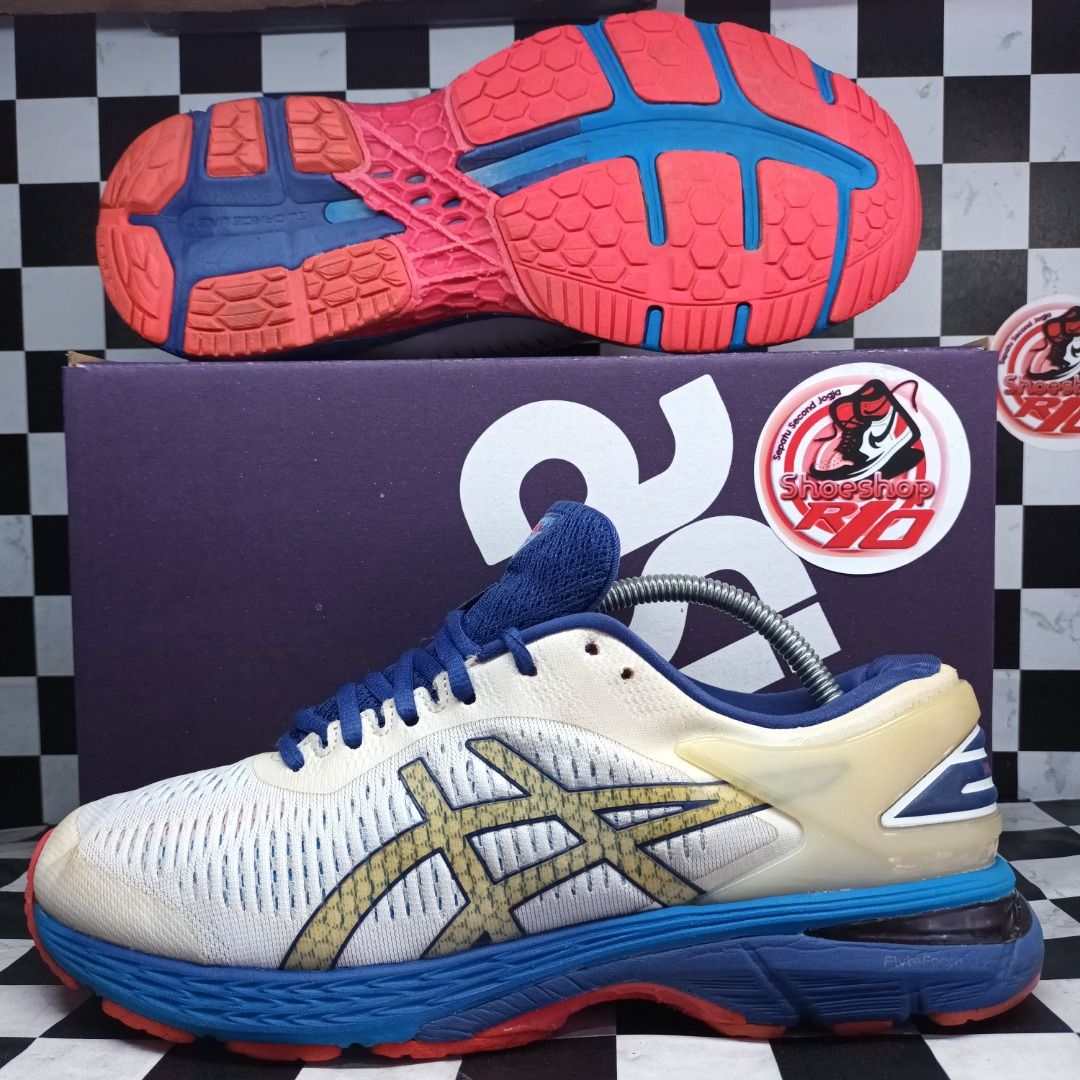 ASICS Gel Kayano 25 White Blue Print Voli 1011A019 100 Shoeshop r10