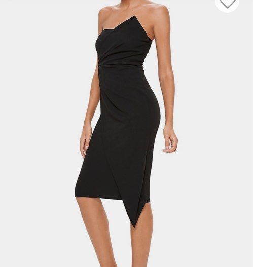 ASOS Missguided Bandeau Origami Midi Dress
