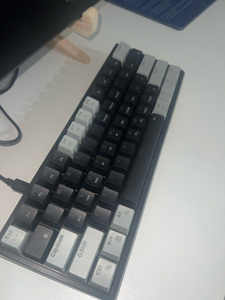 AULA F3261 Mechanical Keyboard (Category: Computer Keyboard) located in Cavite. Submitted by psycheoldnewstuff (Listing ID 1322194510, Image 1). Description: AULA F3261 Mechanical Keyboard - 61 Keys - Bought from the orange app - Grey black in color - Blue switch - Wired - Lightly used (female user).