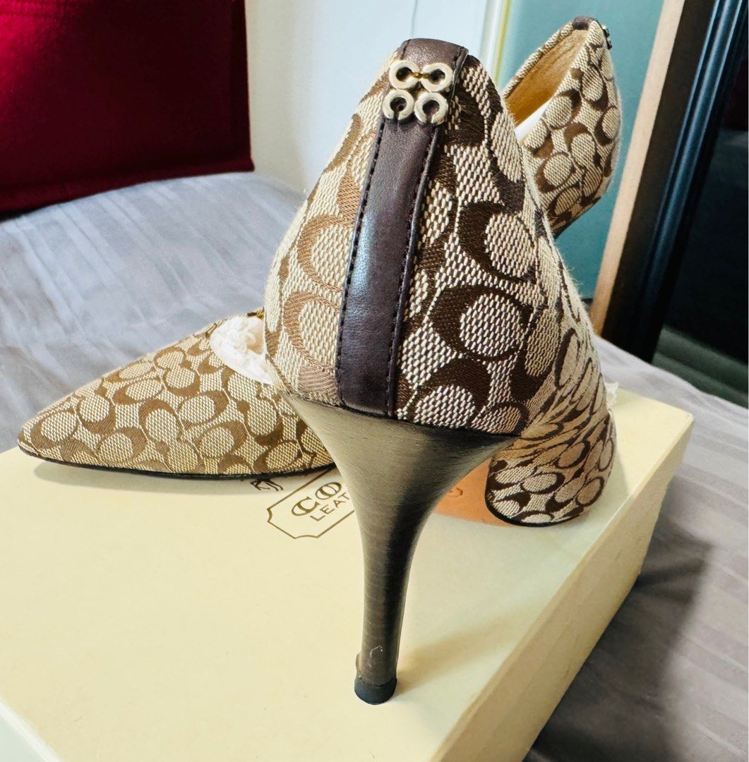 Coach signature heels hot sale