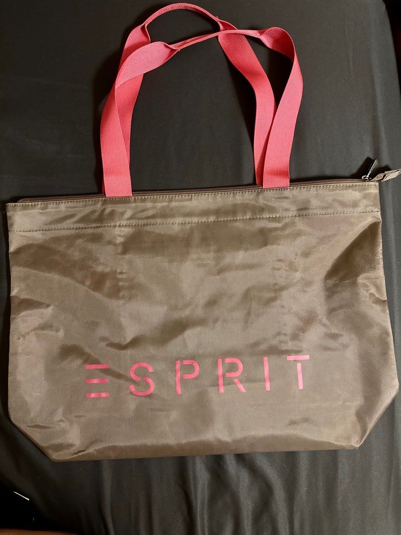 Authentic Esprit Nylon Tote Bag Brown and Fuschia Women s Fashion Bags Wallets Tote Bags on Carousell