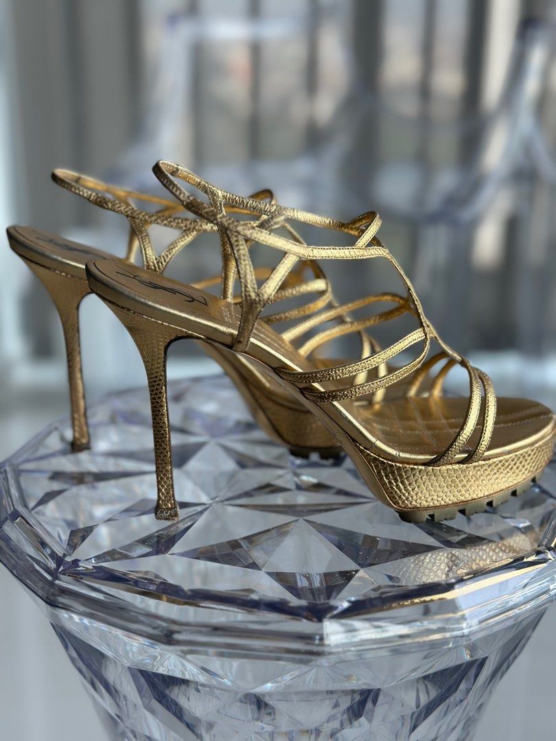 Ysl gold shoes on sale