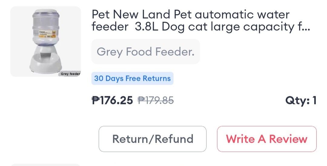 Automatic Food or Water Dispenser (Category: Pet Food) located in Marikina City. Submitted by jenzitems (Listing ID 1322139083, Image 1). Description: In Good Condition.