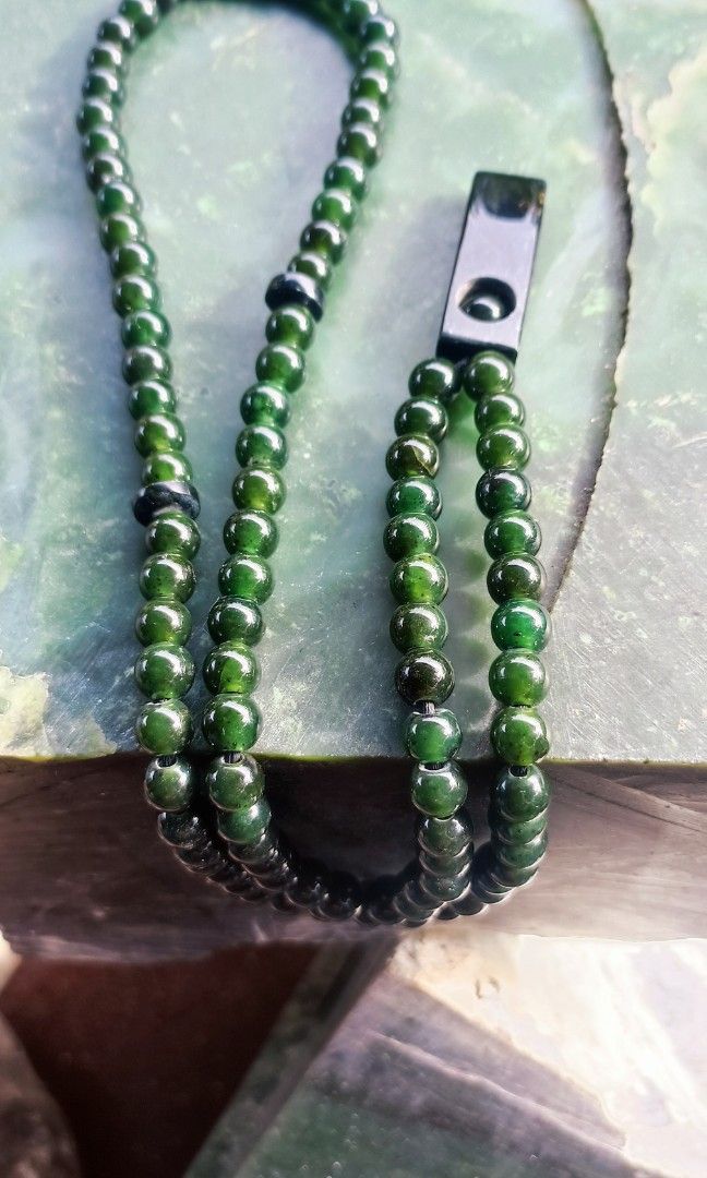 BEADS NATURAL BLACK JADE STONE NEKLACE Women s Fashion Jewelry Organisers Necklaces on Carousell