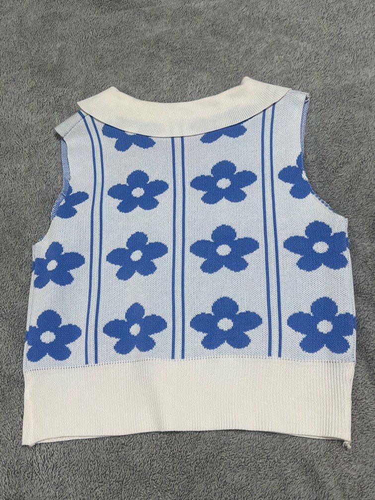 Blue Knitted Vest (Category: Blouses) located in Manila. Submitted by mitochondriaa (Listing ID 1322180054, Image 2). Description: -Can pm me for a try-on -Can do meet-ups (Taft, Manila) - Feel free to DM for questions - Price is negotiable (if getting multiple items) .