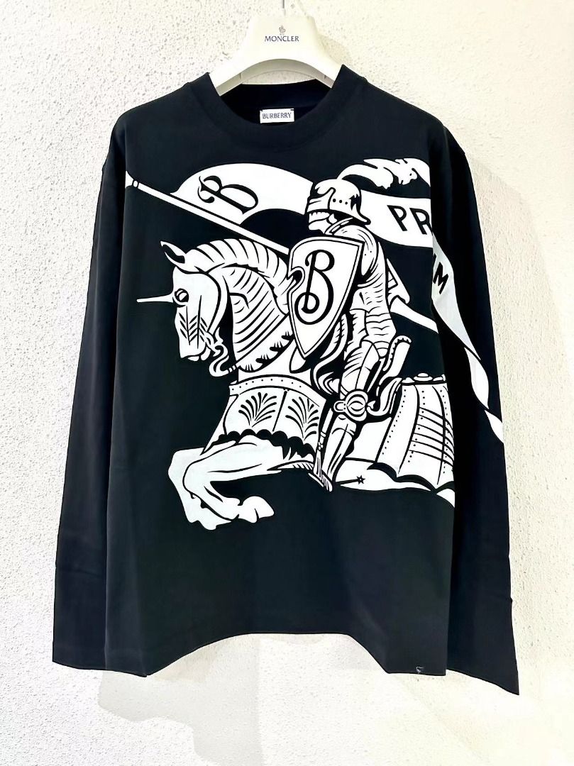 BURBERRY EKD コットントップ 長袖Tシャツ 8095157 BLACK Burberry Ekd Cotton Top T-Shirt for Men in Black - 8095157