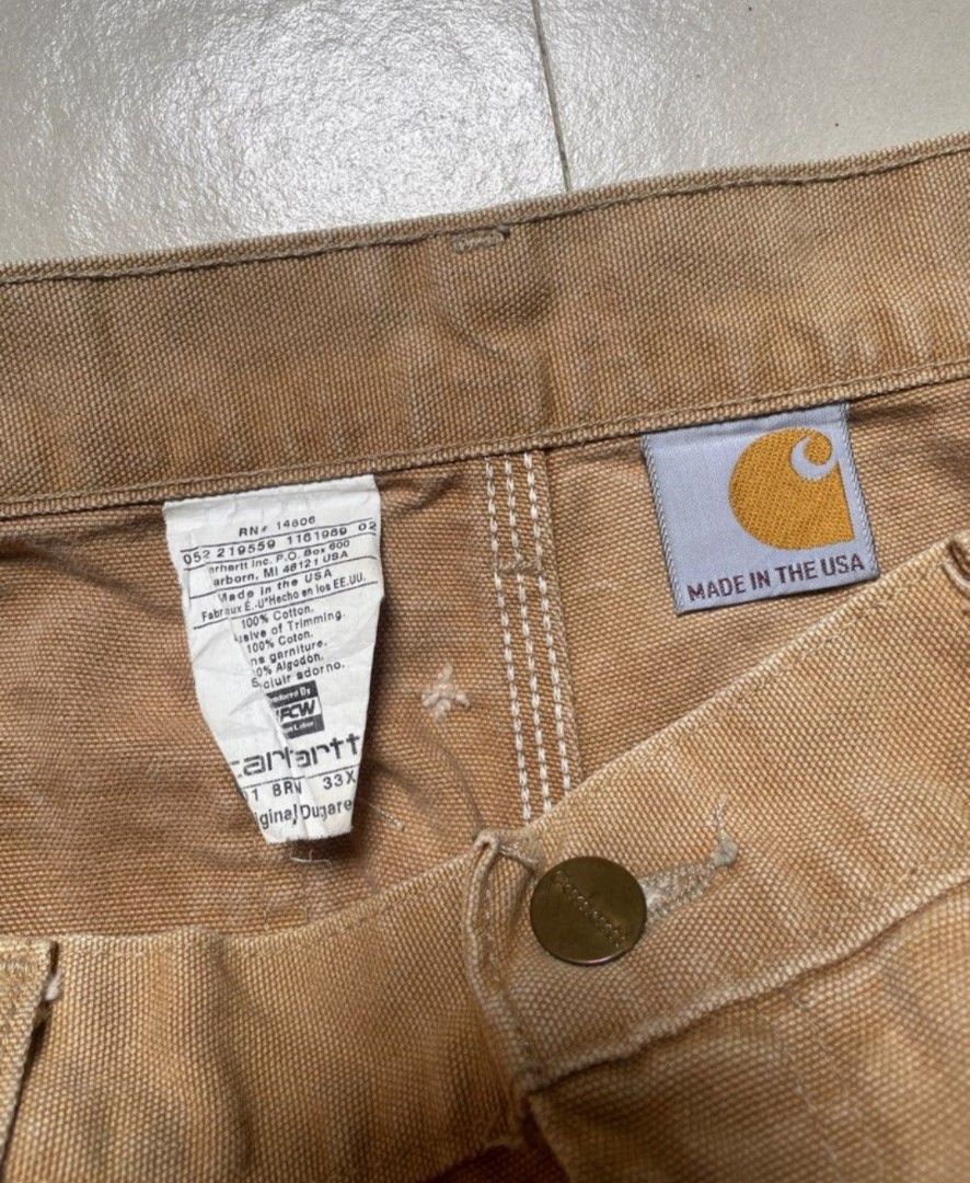 Vintage Carhartt BO1 BRN Double Knee Pants Men s Fashion Bottoms Jeans on Carousell