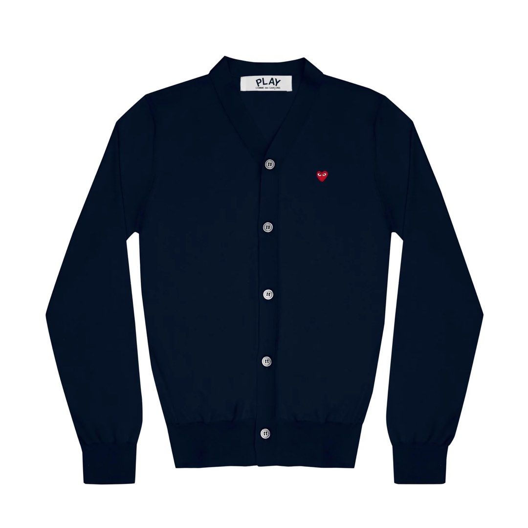 CDG Play Cardigan Men Navy Luxury Apparel on Carousell
