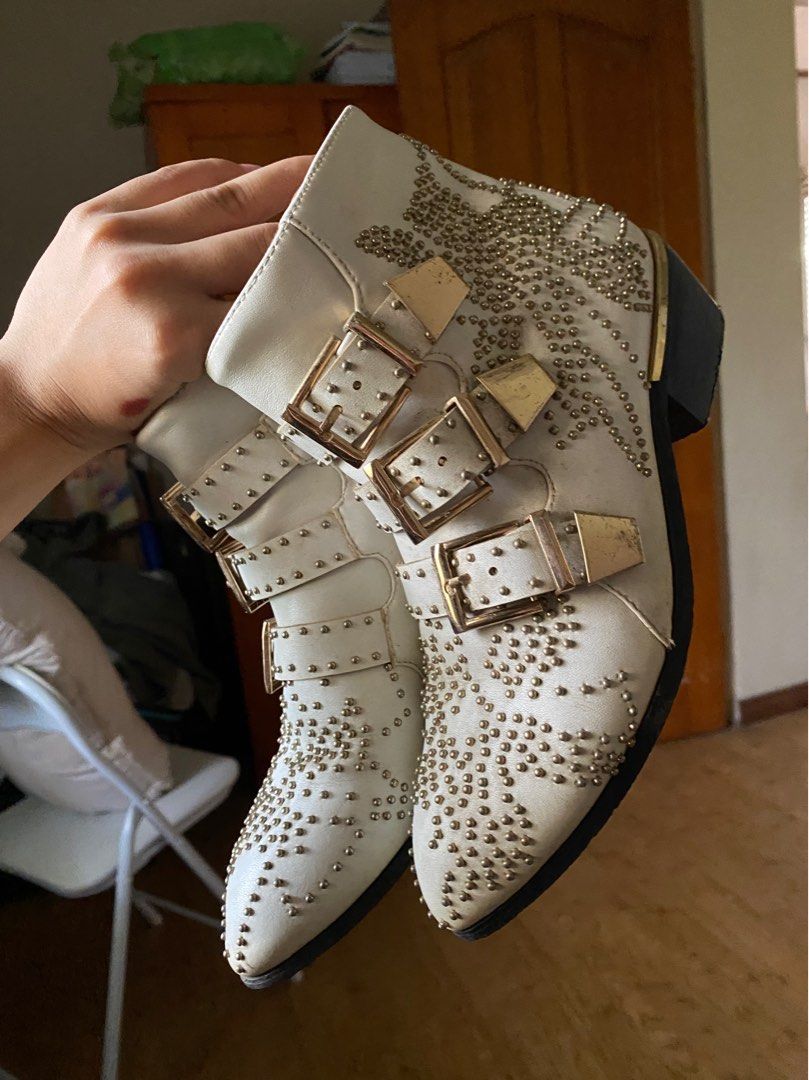 Chloe Susanna Ankle Boots White Women s Fashion Footwear Boots on Carousell