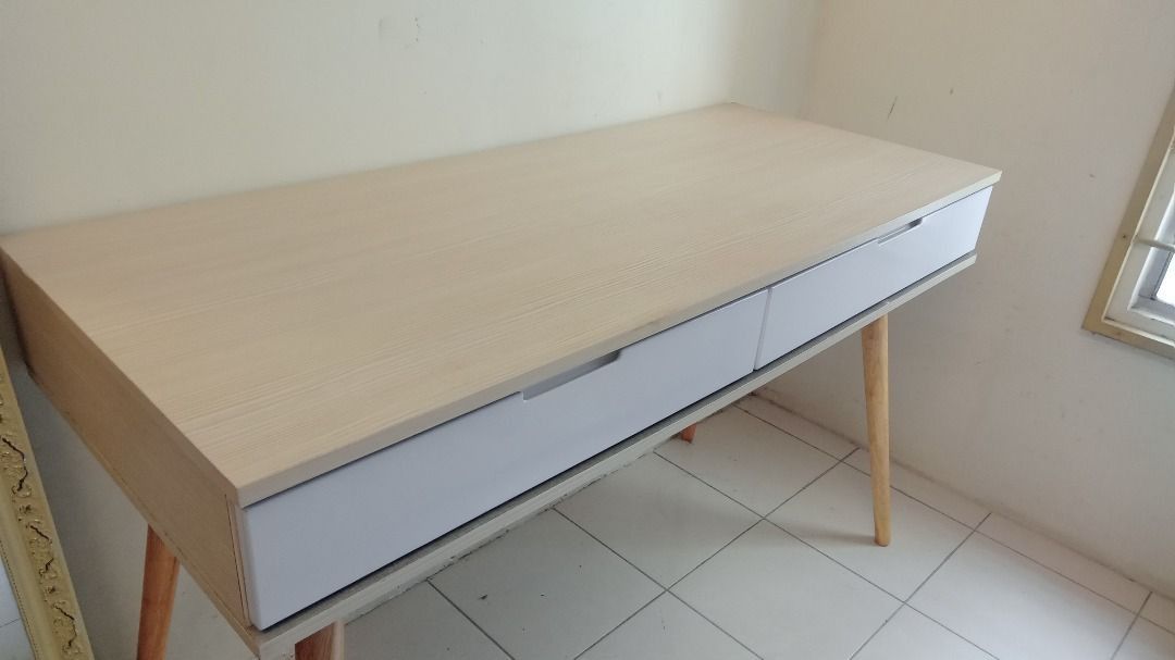 Console table / study table / office table (Category: Tables & Sets) located in Putrajaya. Submitted by fnexclusive (Listing ID 1322041827, Image 1). Description: Dresser / study table / office table condition : 8/10 size : 5ft x 2ft self pickup at putrajaya or can arrange lalamove KL/selangor area RM160 (Nego).