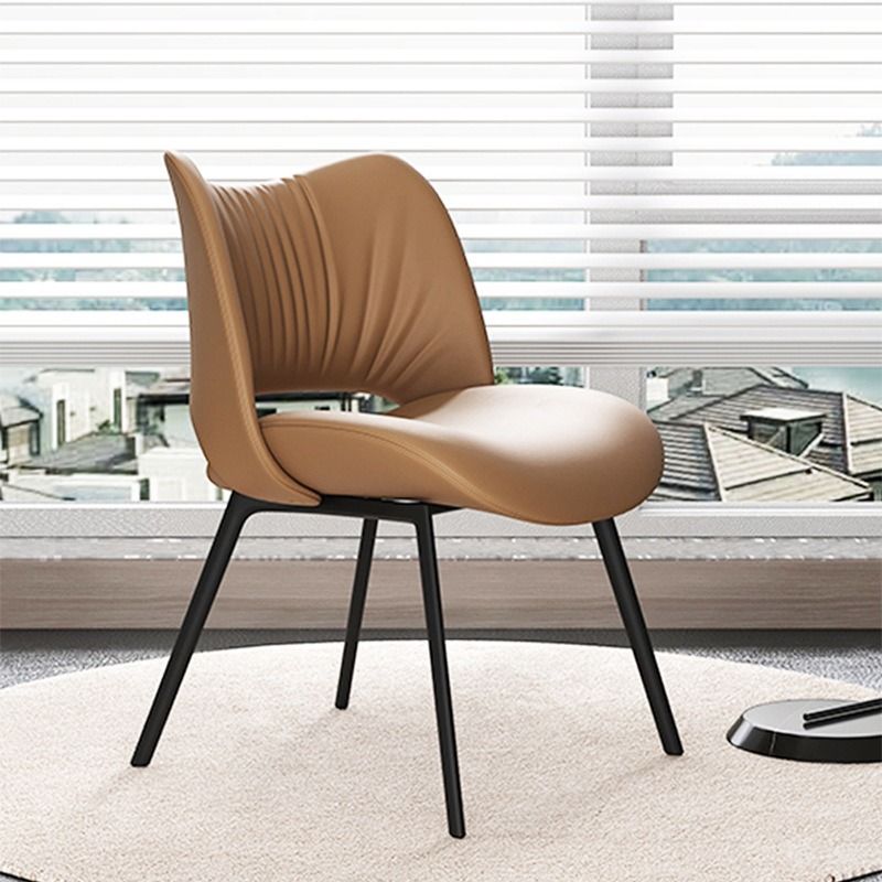 Dining Chair Material Leather Italian Minimalist Chair Simple Modern Home Chair Free Install