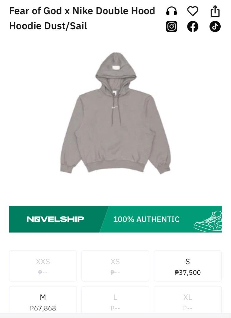 Fear of god x nike double hood hoodie new arrivals