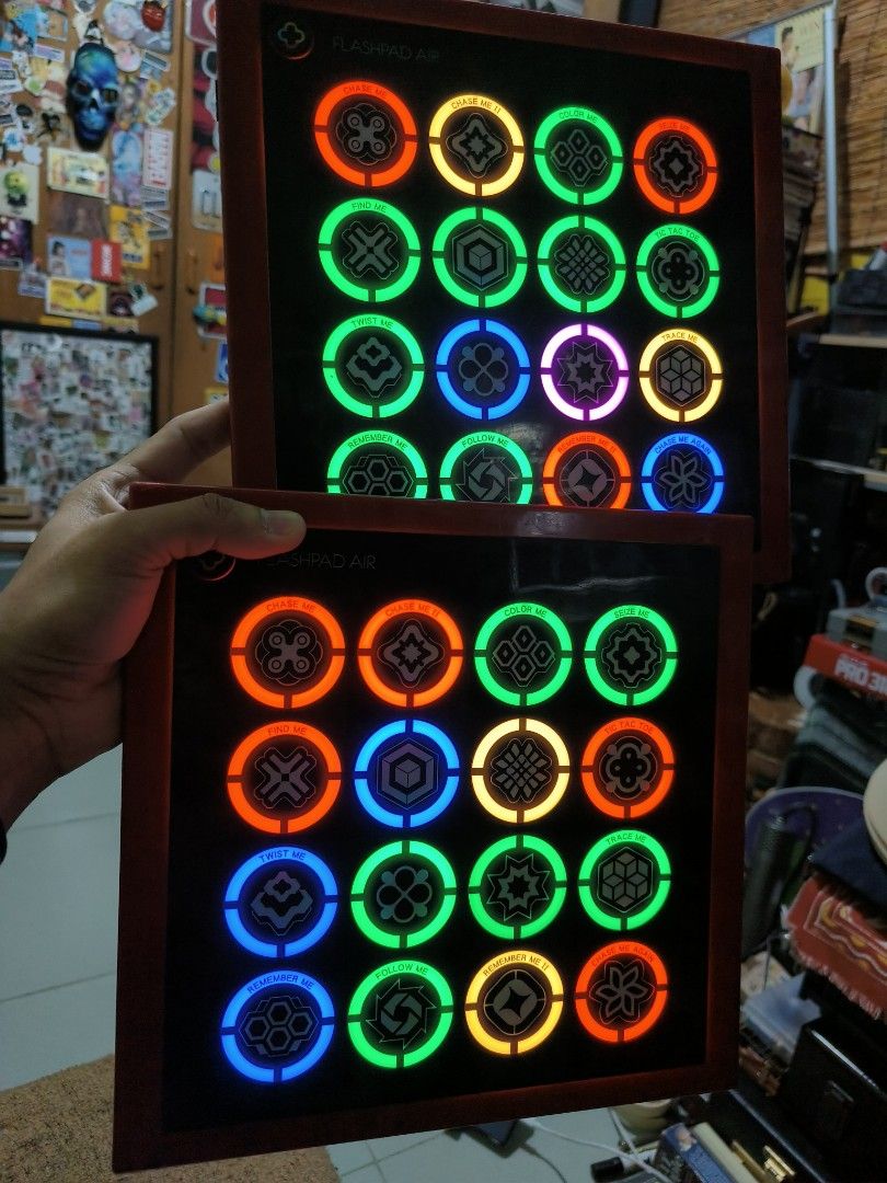 Flash pad touch light sound activity game by sega (Category: Educational & Learning Toys) located in Quezon City. Submitted by markgolveo (Listing ID 1322139213, Image 1). Description: Flash pad touch light sound activity game by sega both tested working both lights and sounds responsive touch pads good for party or kid activities both with batt covers intact signs of wears usage.