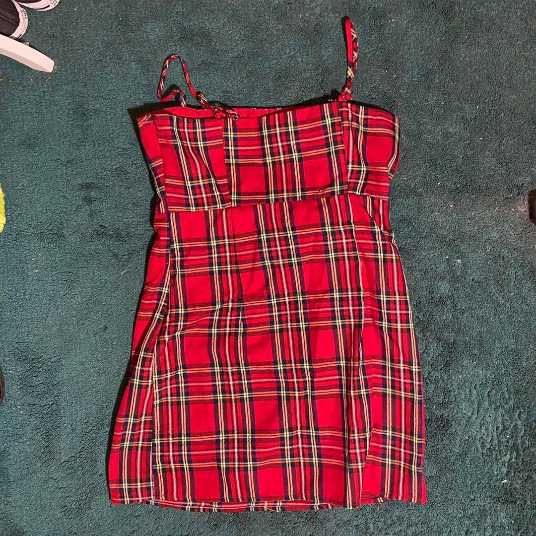 Forever 21 red plaid dress discount