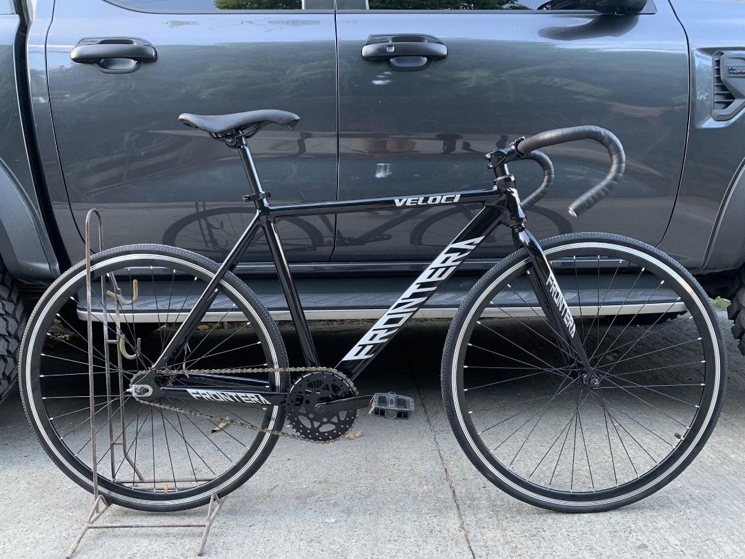 FRONTERA VELOCI ALLOY FIXIE BY TSUNAMI (Category: Bicycles) located in Pasig City. Submitted by gemma_00 (Listing ID 1322048990, Image 2). Description: RESTOCKED‼️FRAME PA LANG PANALO NA SA GANDA AT QUALITY 😍👍 👉FRONTERA VELOCI ALLOY FIXIE BY TSUNAMI 💥Sale Price▪️6,500❗ ✅Free Assemble Available color ❤️Red 🖤Black Specs: ▪️Light weight Alloy Frame (52cm) ▪️Smooth weld ▪️Alloy Stem ▪️Alloy reflectorized rim ▪️Steel Drop Bar ▪️Steel Rigid Fork ▪