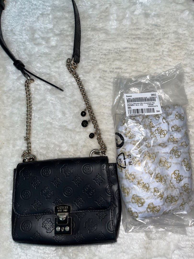Guess zalora mini carlson monogram Women s Fashion Bags Wallets Cross body Bags on Carousell