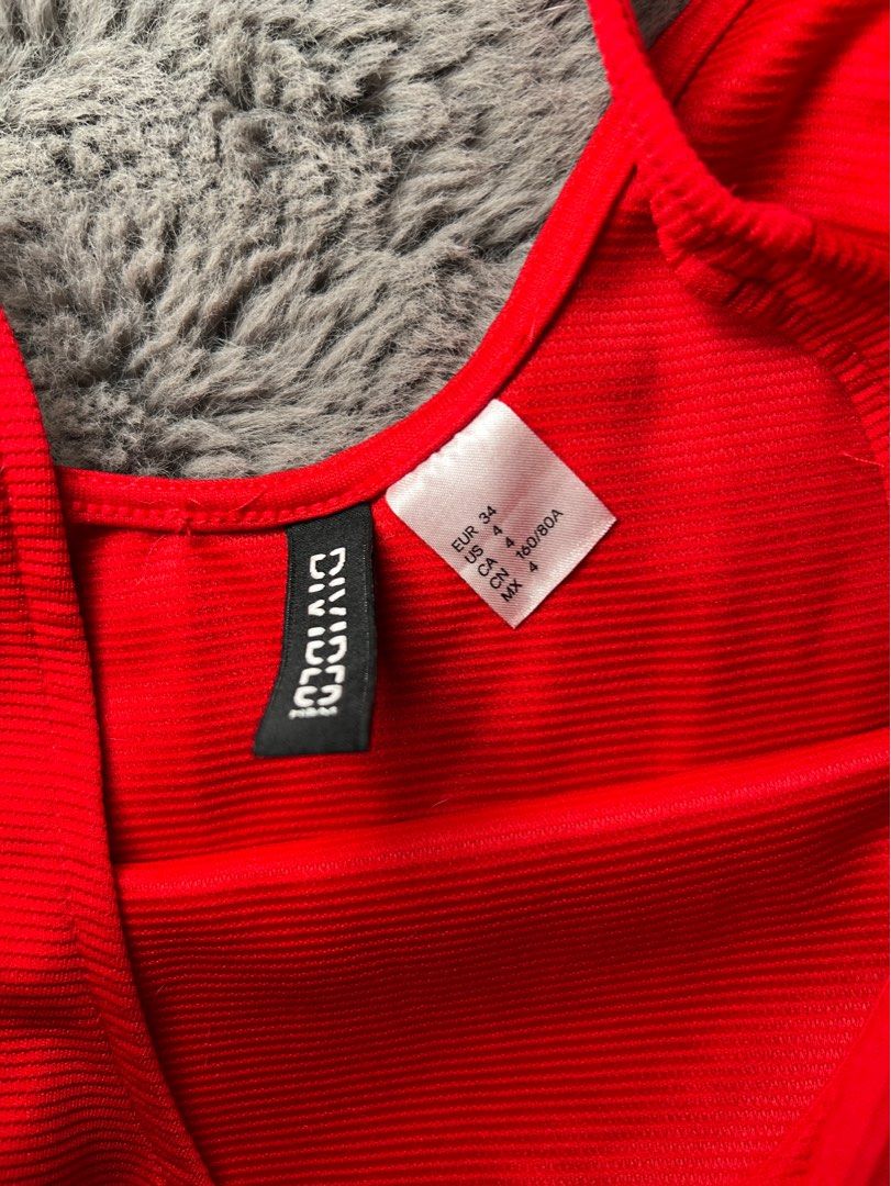 H&M RED DRESS XS (Category: Dresses) located in Quezon City. Submitted by LucyStill (Listing ID 1322115870, Image 2). Description: Fit extra small. MOP: GCASH/BDO Add sf.