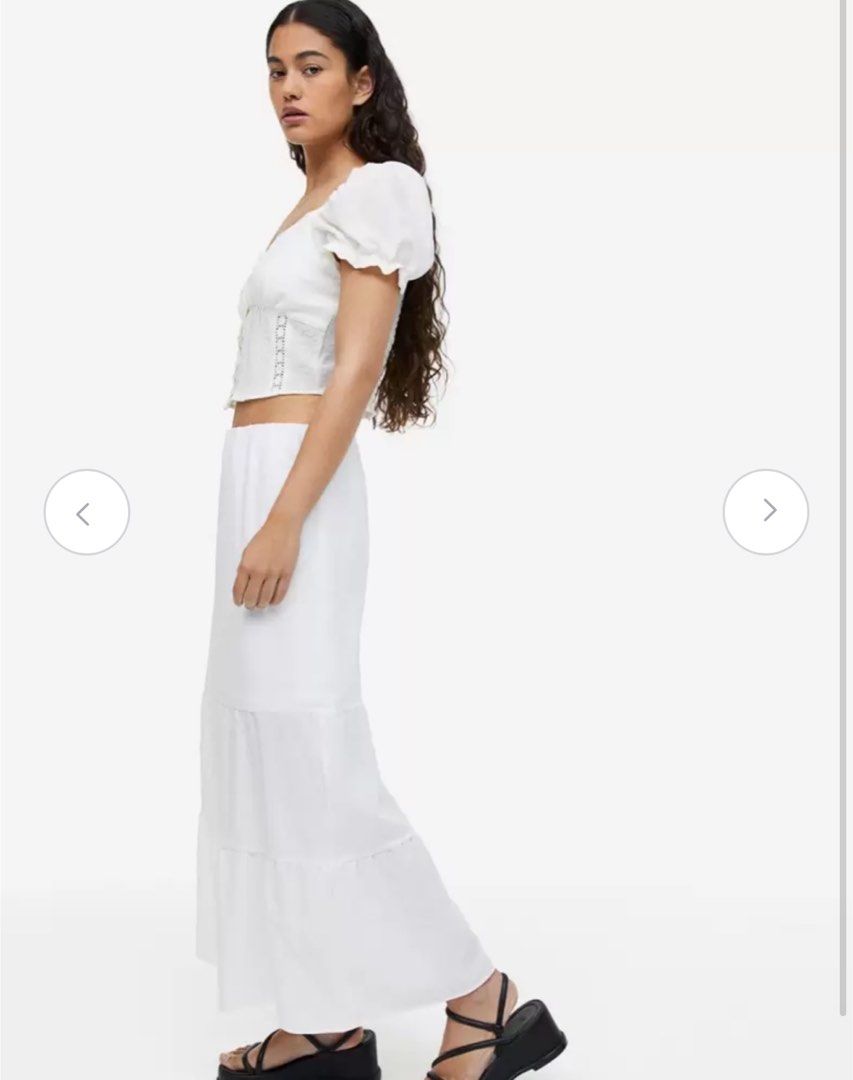 White maxi skirt h&m 2025