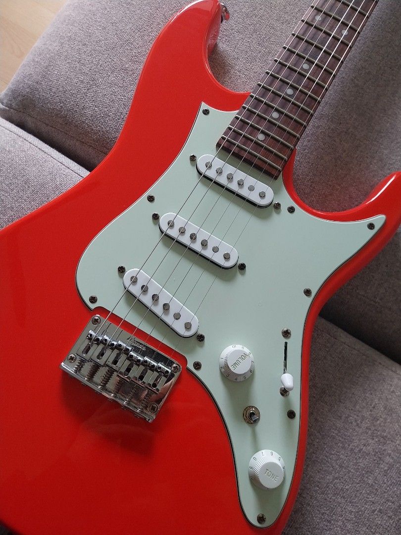 Ibanez AZES31 Electric Guitar - Vermilion Finish, Poplar Body, 3 Single-Coils, 25" Scale