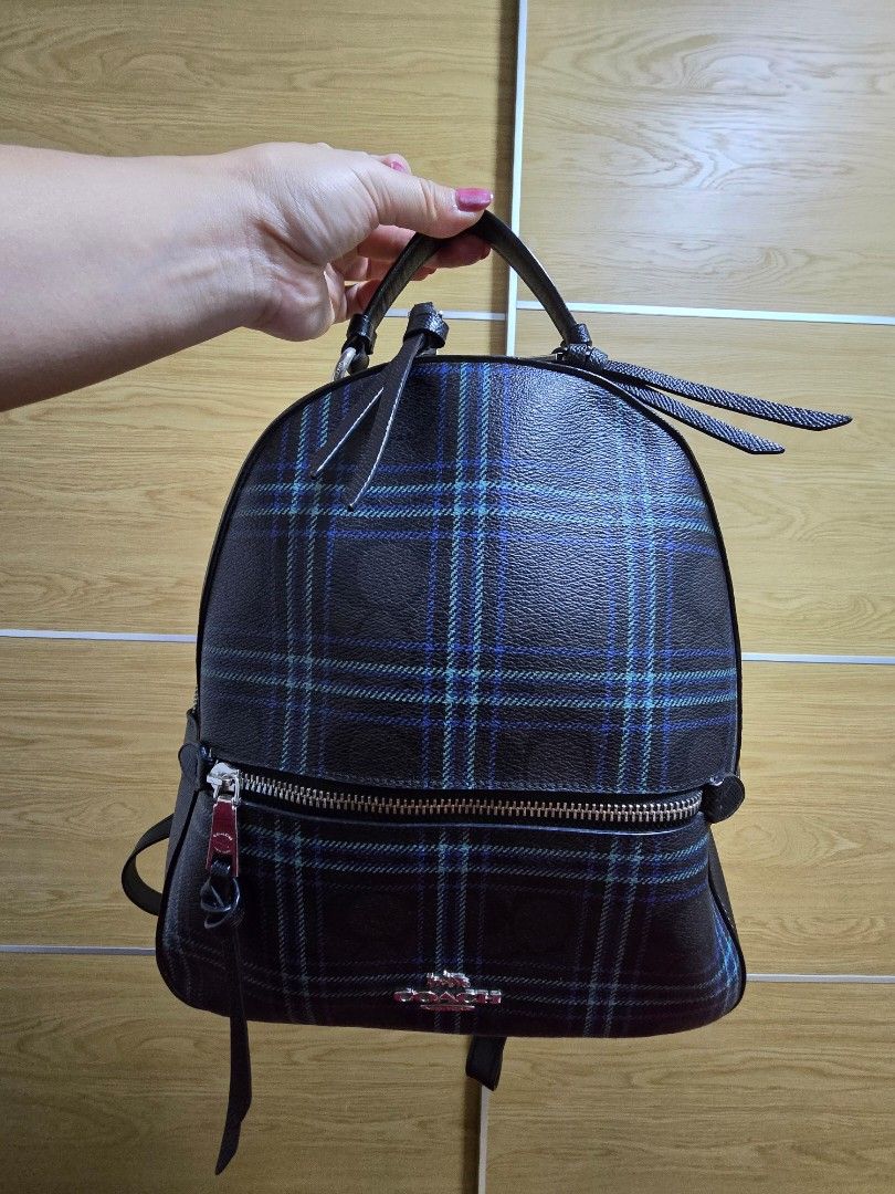 Coach Jordyn Backpack In Signature Canvas With Field‎ Plaid Print F80056 Women\'s Authentic #COACH JORDYN BACKPACK IN SIGNATURE CANVAS WITH  main image 2