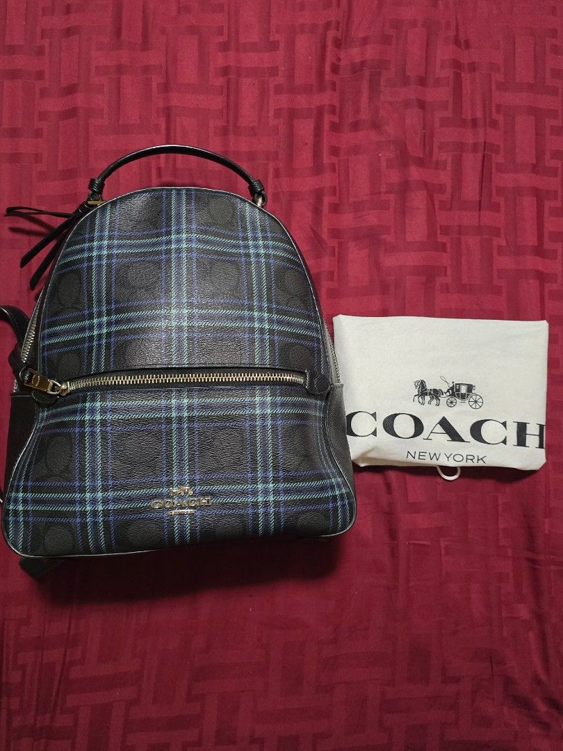 JORDYN BACKPACK IN SIGNATURE CANVAS WITH FIELD PLAID PRINT  display picture 3