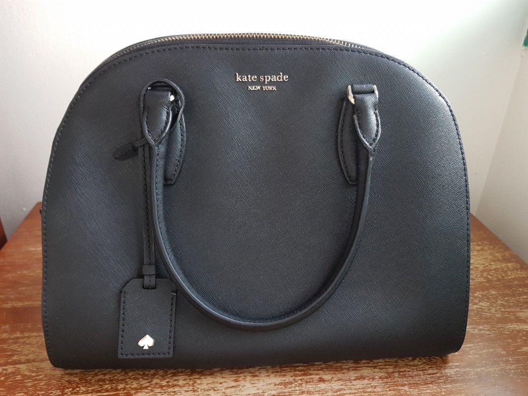 Kate Spade Crossbody Bag Reiley Large Dome Satchel Black WKRU5885 Women s Fashion Bags Wallets Cross body Bags on Carousell