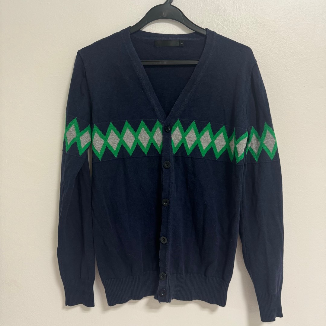 Aztec print cardigan mens clearance
