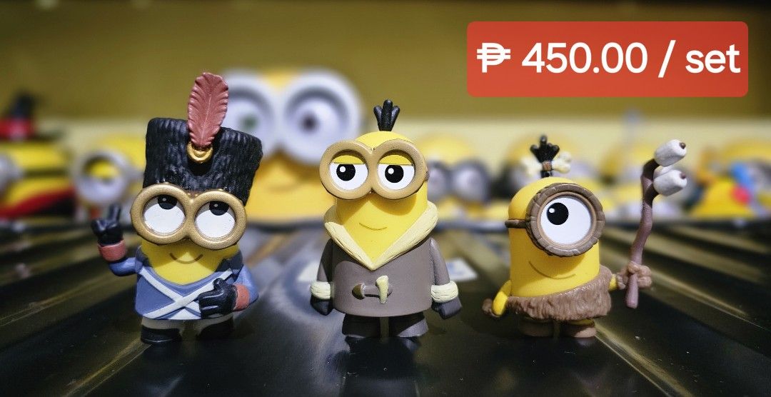 Minions (Funko Minis) (Despicable Me) (Category: Designer & Blind Box Toys) located in Cavite. Submitted by ghelhay321 (Listing ID 1322194559, Image 1). Description: For Sale Minion Funko Minis ₱450.00 - Used; 2nd hand - Negotiable if more than 1 item will be purchase. Just send a PM. 😉 MOP: GCash / Paymaya / BPI / BDO / SecBank MOD: Lalamove / JRS / LBC (No COP) *** Payment first; message for more details.