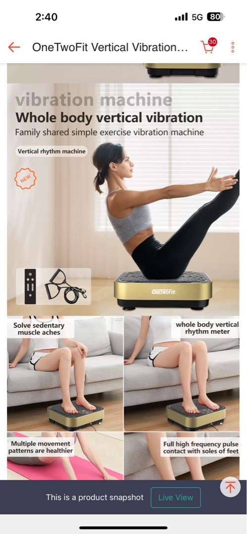 OneTwoFit Vertical Vibration Efficient Fat Burning Machine 20 levels adjustable exercise machine Indoor Home Gym ET0249 Sports Equipment Exercise Fitness Cardio Fitness Machines on Carousell
