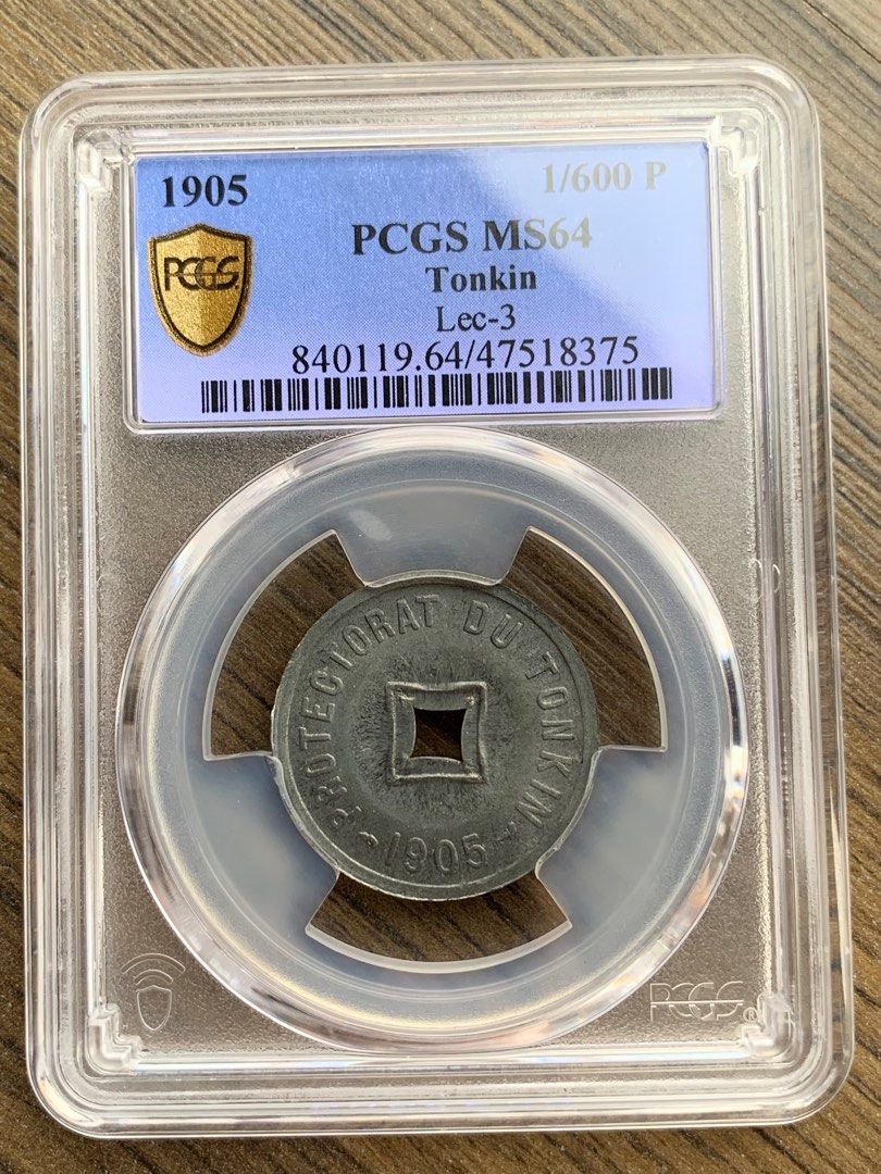 P032 - Vietnam 1905 Tonkin 1/600 P PCGS Graded MS64 Coin
