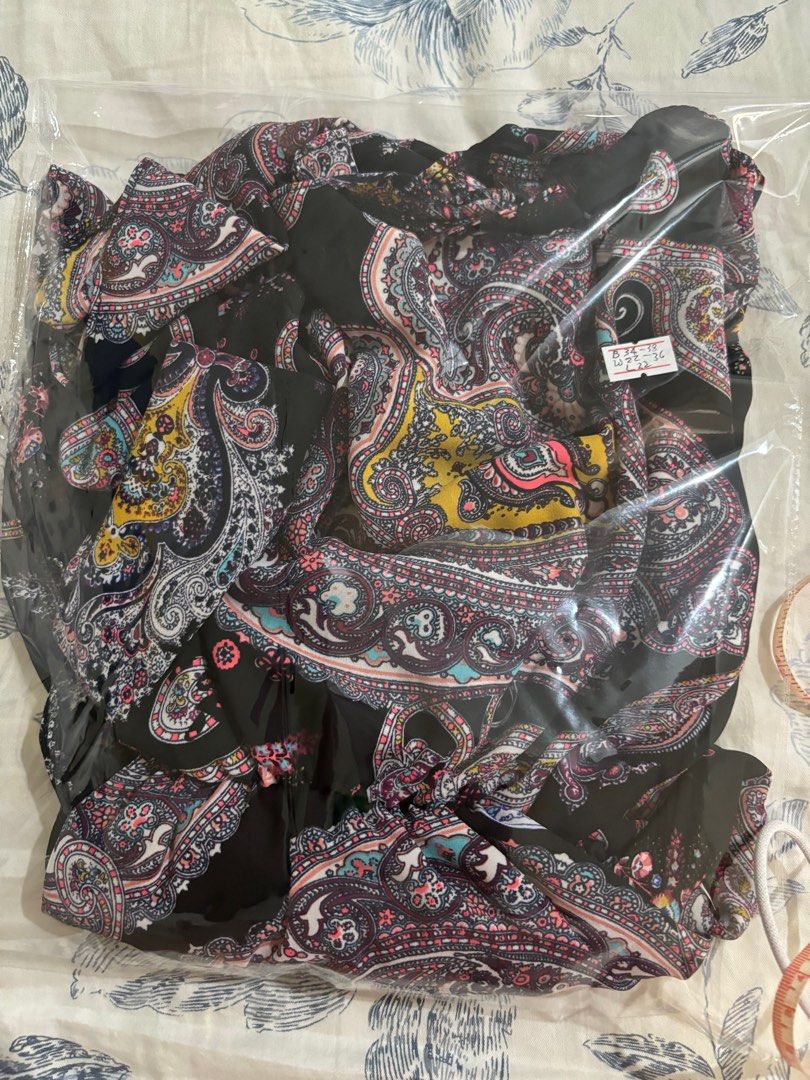 Paisley Design Blouse (Category: Blouses) located in Pasig City. Submitted by aac2021 (Listing ID 1322086648, Image 3). Description: RFS: Decluttering Dimension : Bustline - 34-38 inches Waistline - 22-36 inches Length - 22 inches .