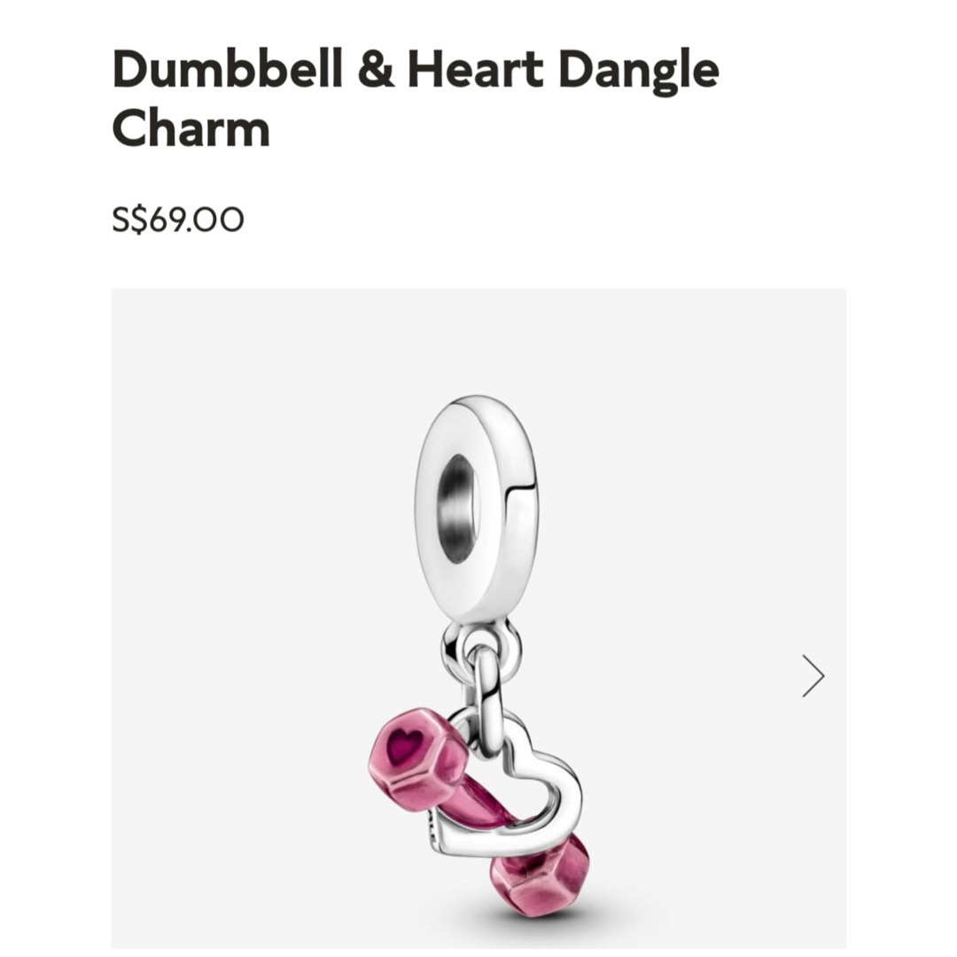 Pandora Dumbbell Heart Dangle Charm 799545C01 Men s Fashion Watches Accessories Jewelry on Carousell