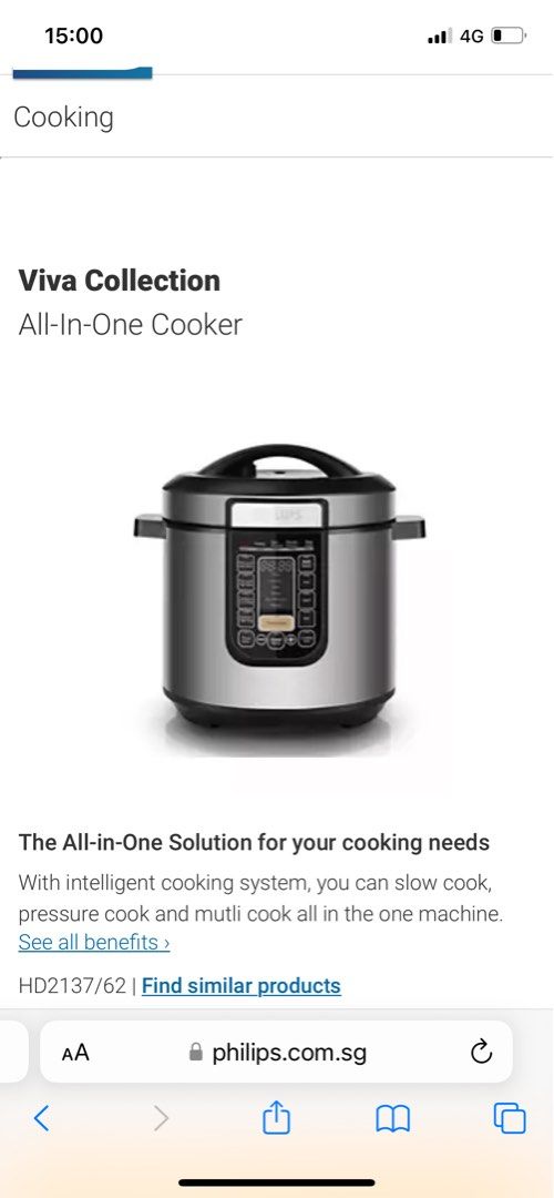 Phillips Pressure Cooker HD2137 TV Home Appliances Kitchen Appliances Other Kitchen Appliances on Carousell