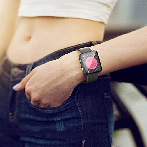 Piuellia Black Hard Case for Watch SE Series 6 Series 5 Series 4 44mm iWatch Screen Protector PC Ultra Thin Overall Protective Cover 3561
