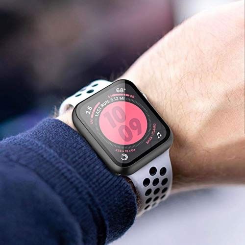 Piuellia Black Hard Case for Watch SE Series 6 Series 5 Series 4 44mm iWatch Screen Protector PC Ultra Thin Overall Protective Cover 3561