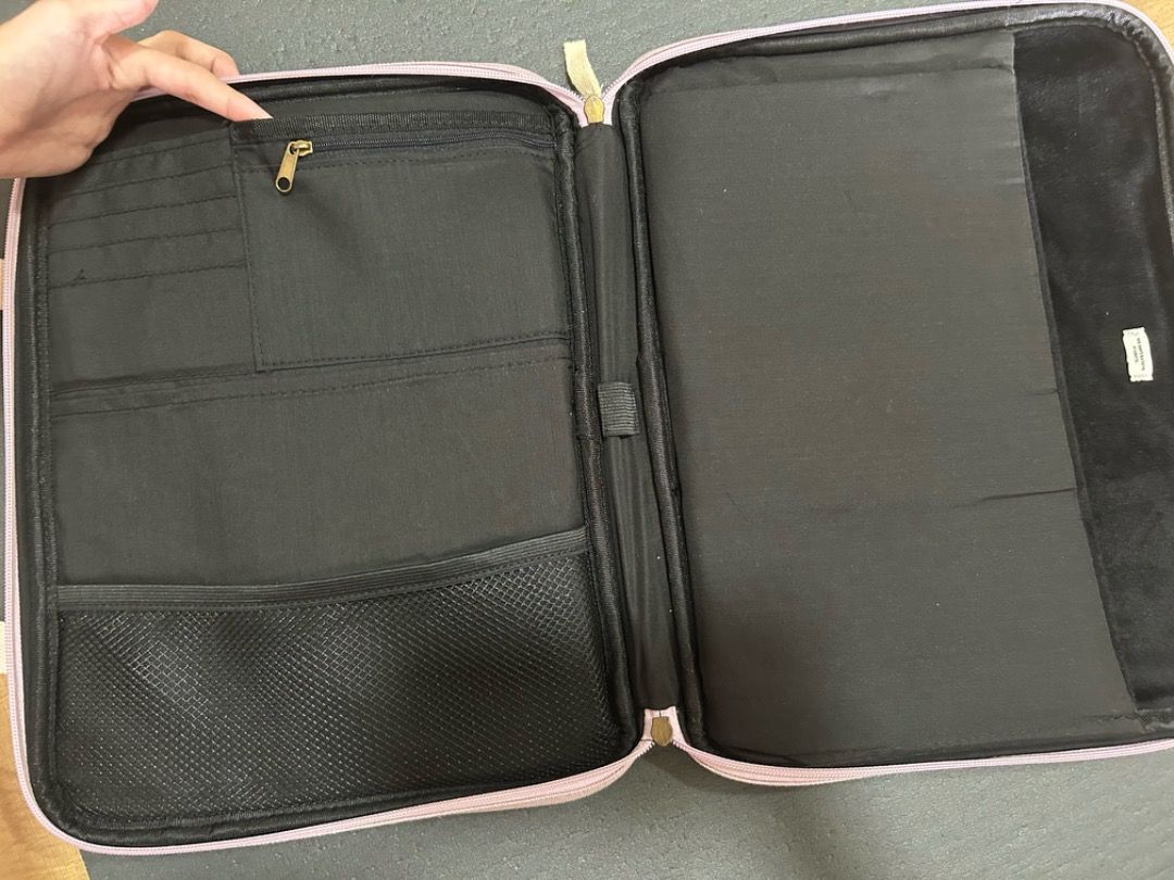 purple laptop case sleeve carrier bag cotton on pockets organiser travel ipad tablet computer Computers Tech Parts Accessories Laptop Bags Sleeves on Carousell