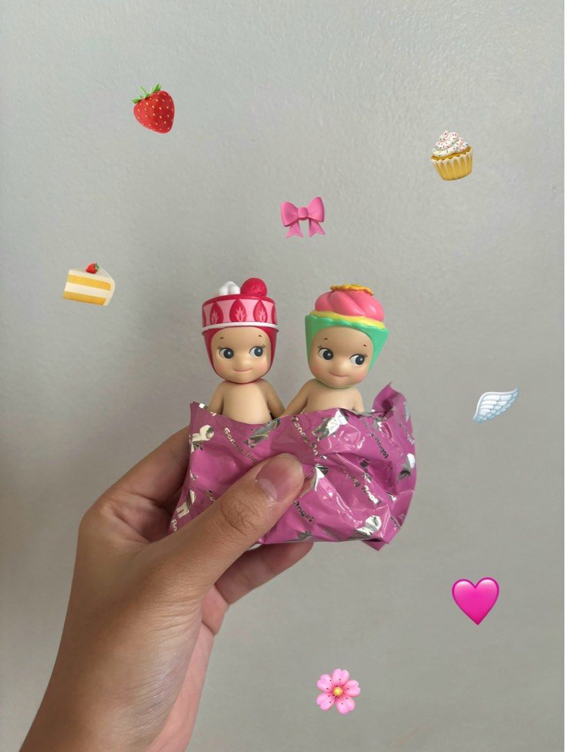 sonny angel strawberry shortcake + cupcake SET (Category: Designer & Blind Box Toys) located in Mandaluyong City. Submitted by gaalactic (Listing ID 1322103036, Image 1). Description: 490 each ! sold as set only.