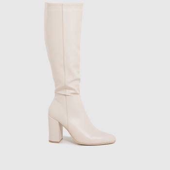 Knee Boots Stradivarius Cream Boots Suede Beige Stiefel