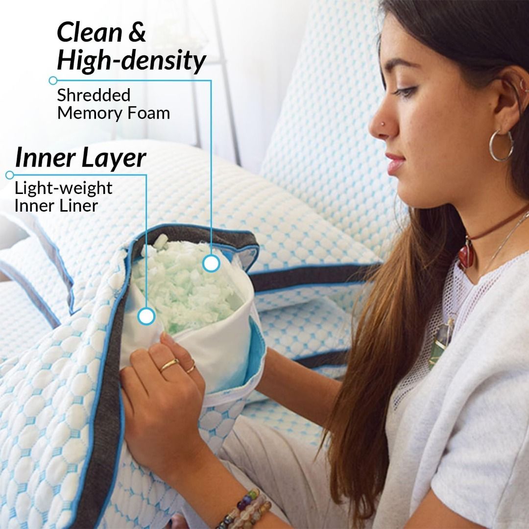 The Coldest Pillow Adjustable Fill Washable Cover and Best for Breathable Cool While Sleeping Premium Queen Furniture Home Living Bedding Towels on Carousell