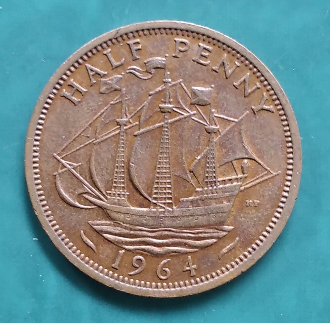 UK old coins half penny 1964 (Category: Currency) located in Lipa City. Submitted by MAGBABALOT7 (Listing ID 1322156588, Image 1). Description: bronze composition 25.4 mm in diameter.
