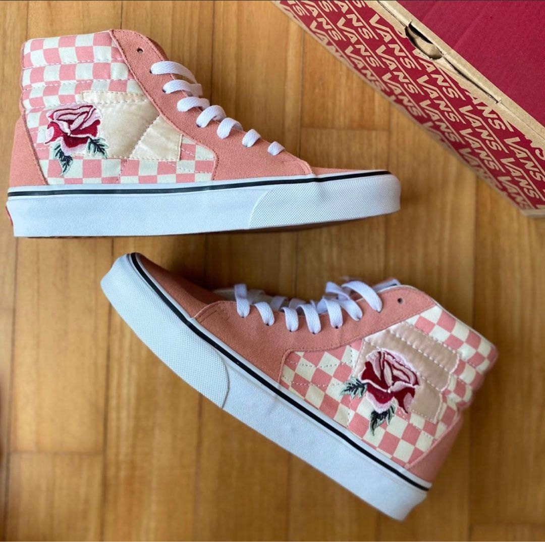 Satin patchwork vans on sale