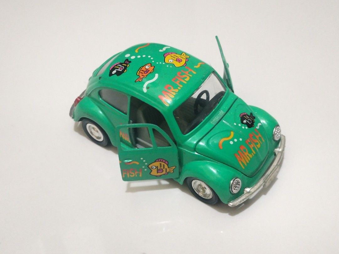 volkswagen beetle diecast toy car (Category: Vehicle & Diecast Models) located in Caloocan City. Submitted by m.hobby (Listing ID 1322202170, Image 2). Description: diecast volkswagen beetle toy car * mr.fish * ss5702 ( superior sunnyside ) * pull back action * doors and bonnet openable * check picture for details and size * free na ung yellow (funny beetles) as is. location: bagbaguin caloocan city mop: gcash price: 500+sf.