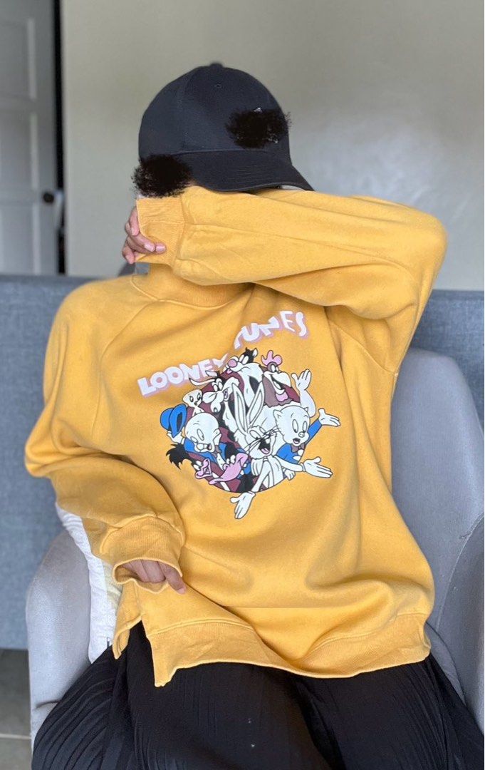 Yellow cute cartoon sweatshirt Women s Fashion Coats Jackets and Outerwear on Carousell