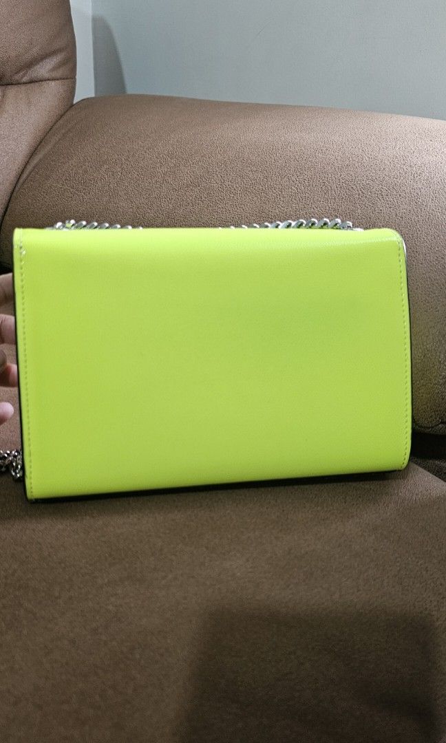 YSL Neon Green Monogram Kate Shoulder Bag Luxury Bags Wallets on Carousell