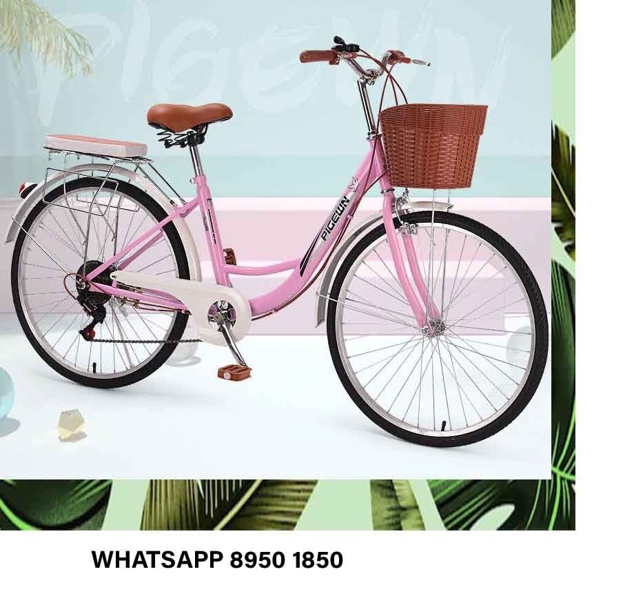 26 inch 6 Speed Pink Pigewn Lady Bike Women Bike City adult male commuter retro bicycle