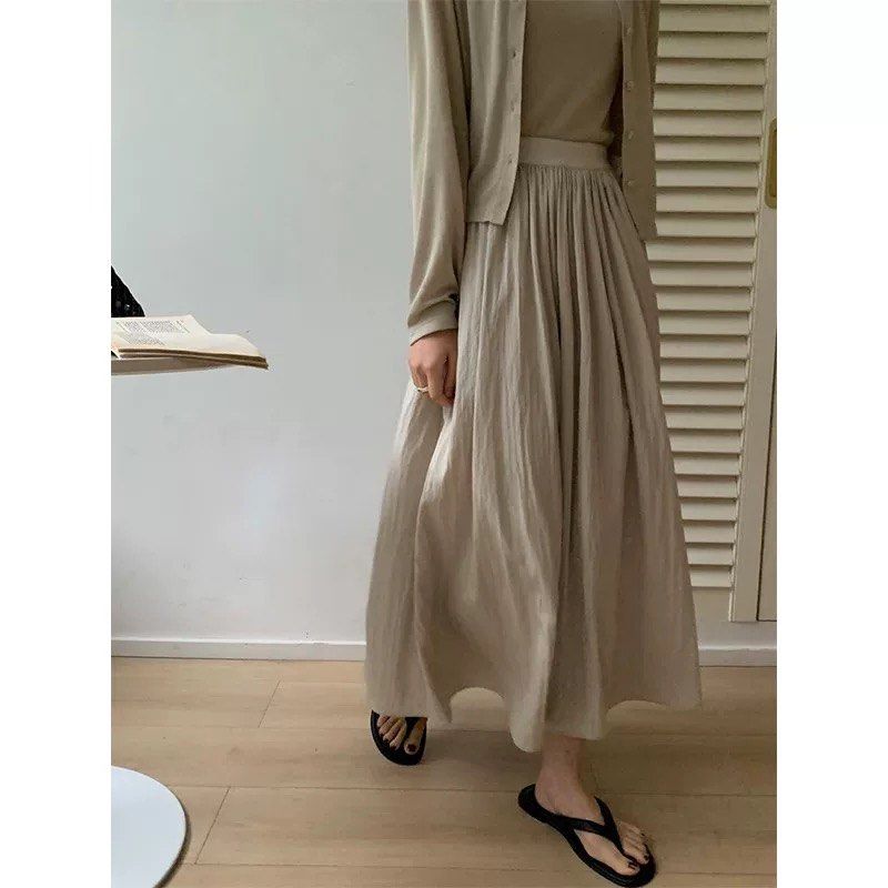Khaki viscose skirt clearance