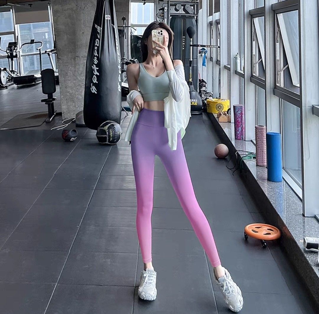 9M1P Decathlon abdominal tightening fitness pants for women high waist peach butt lift leggings training elastic sports yoga pants summer fitness Women s Fashion Maternity wear on Carousell